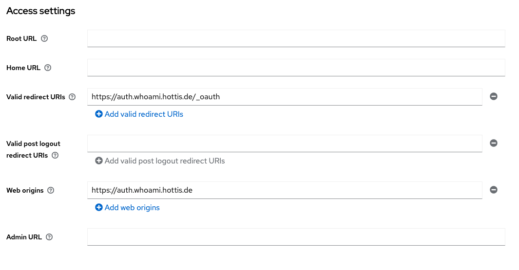 Keycloak Client Access Settings