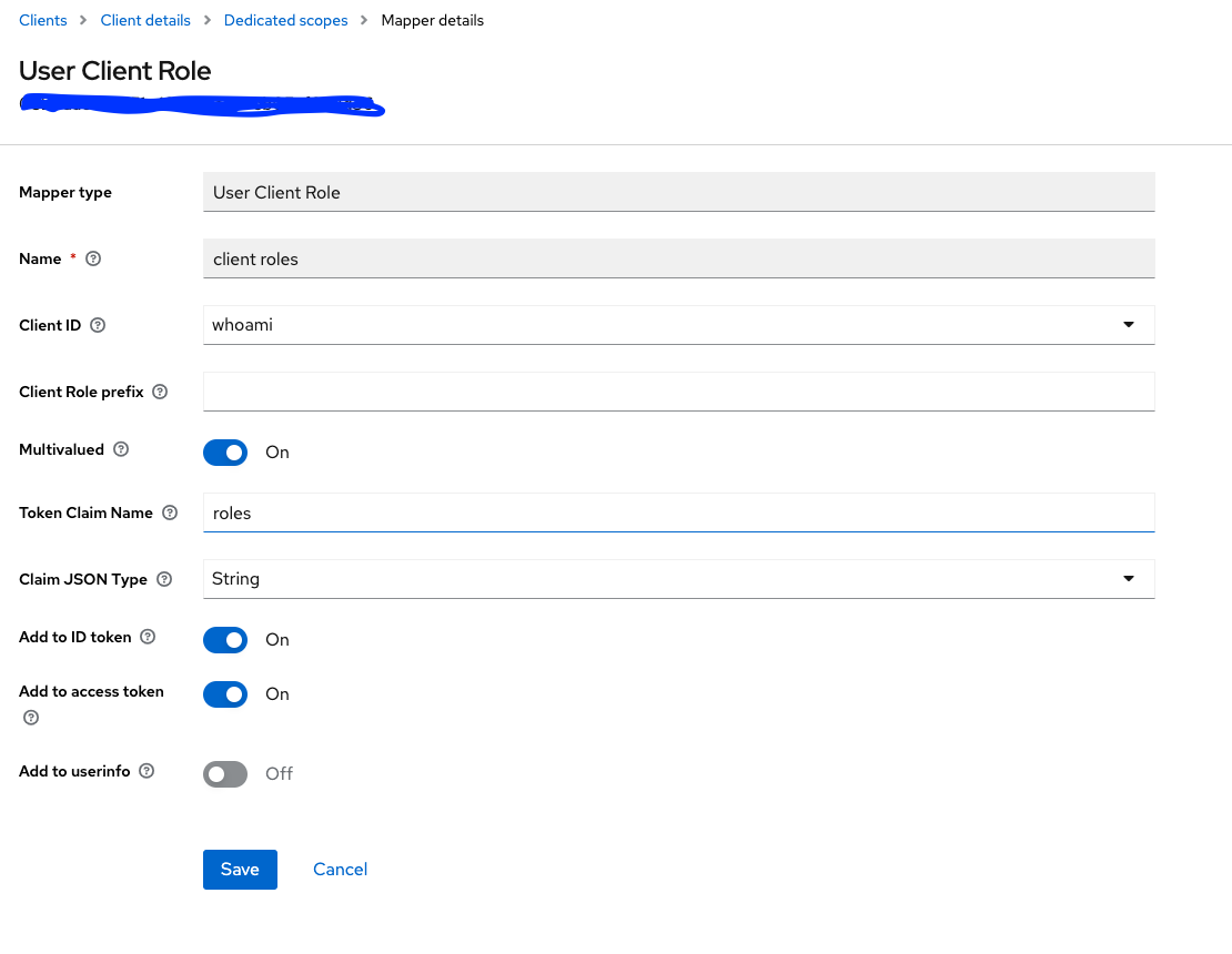 Keycloak Client Mapper